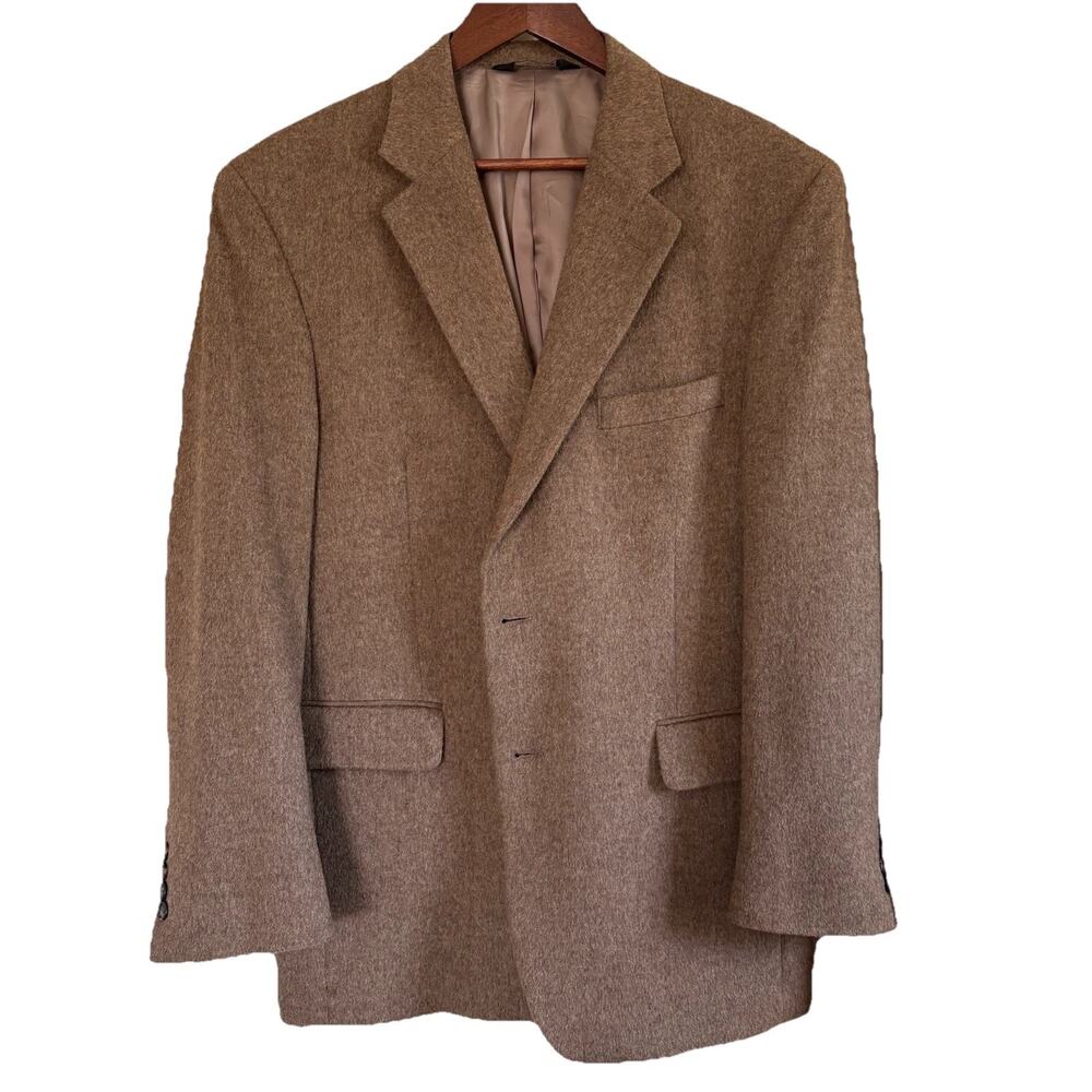 Vtg Jos A. Bank Blazer Mens 42R Brown 100% Camel Hair 2 Button Sport Coat Blazer